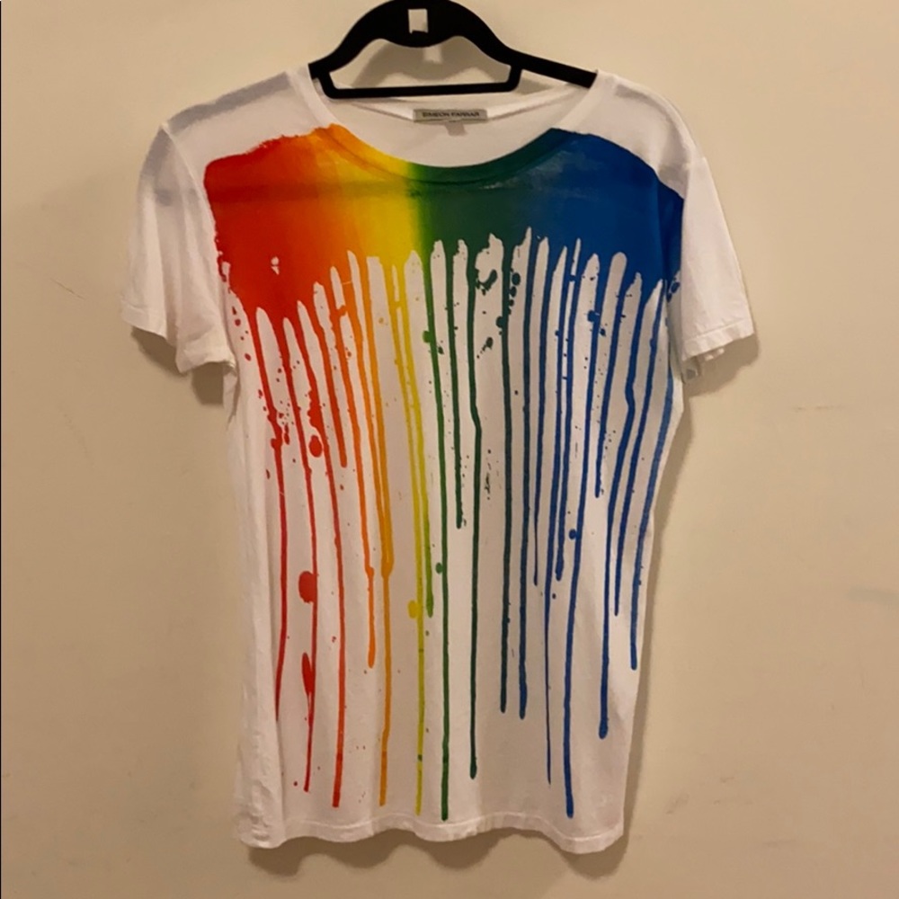 Simeon Farrah Rainbow paint top size medium NWT